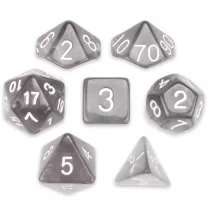 Dobókocka szett - 7 darabos - átlátszó fekete