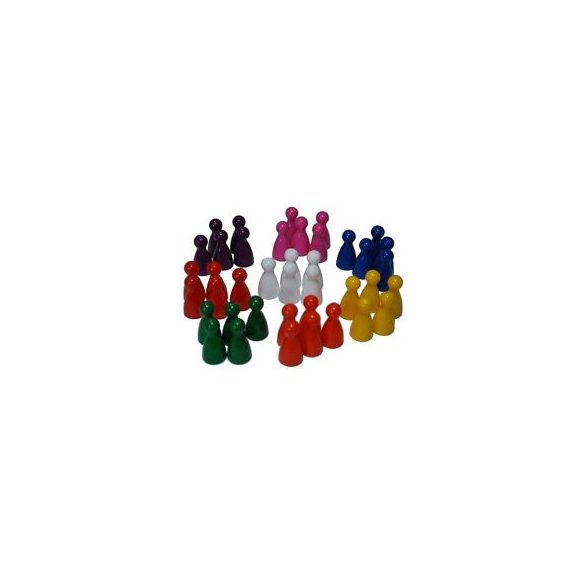 Társasjátékbábu - 12 x 24 mm - narancssárga (fa, 1gr)