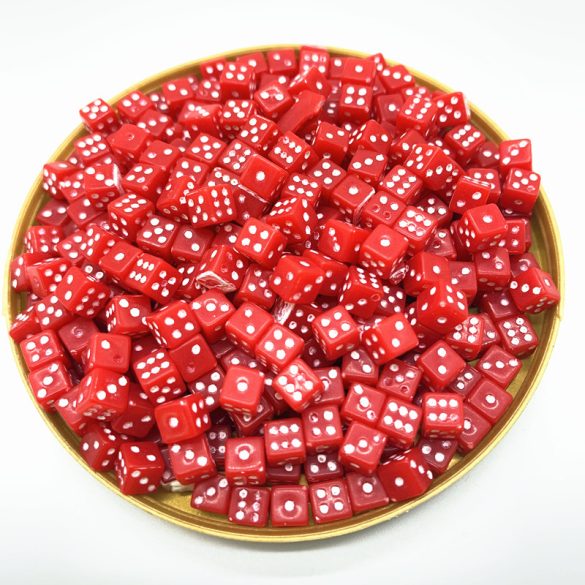 Dobókocka szett - 4 mm - 100 darabos - piros