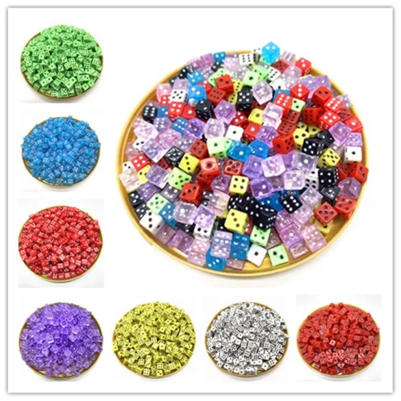 Dobókocka szett - 4 mm - 100 darabos - piros