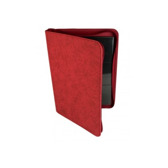 Card binder - kártya tartó mappa prémium cipzáras, piros (9 kártyás)