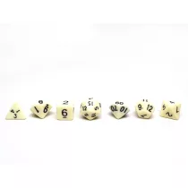 Dobókocka szett - 7 darabos - csont fehér