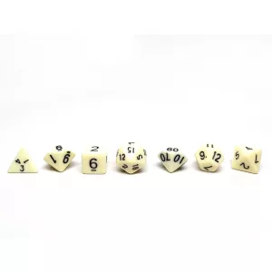 Dobókocka szett - 7 darabos - csont fehér