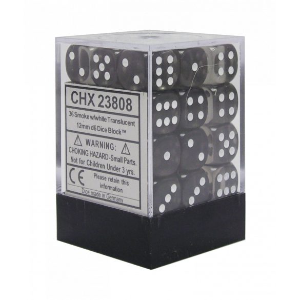 Dobókocka - hat oldalú - 12 darabos - szürke (Chessex)