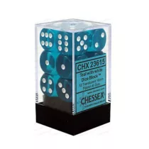 Dobókocka - hat oldalú - 12 darabos - türkiz (Chessex)
