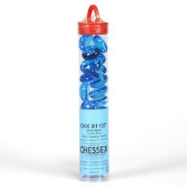   Jelölő token - 40 darabos - crystal aqua (Chessex - Gaming Glass Stones in Tube)