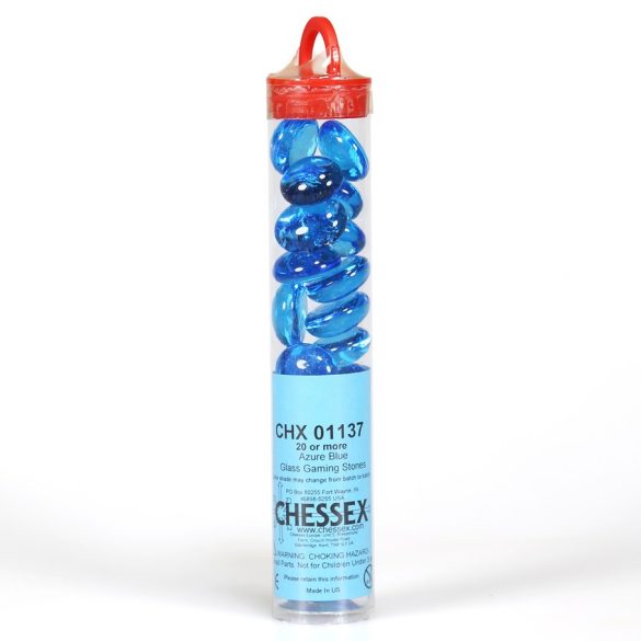 Jelölő token - 40 darabos - crystal aqua (Chessex - Gaming Glass Stones in Tube)
