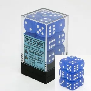 Dobókocka - hat oldalú - 12 darabos - fagyos világos kék (Chessex)